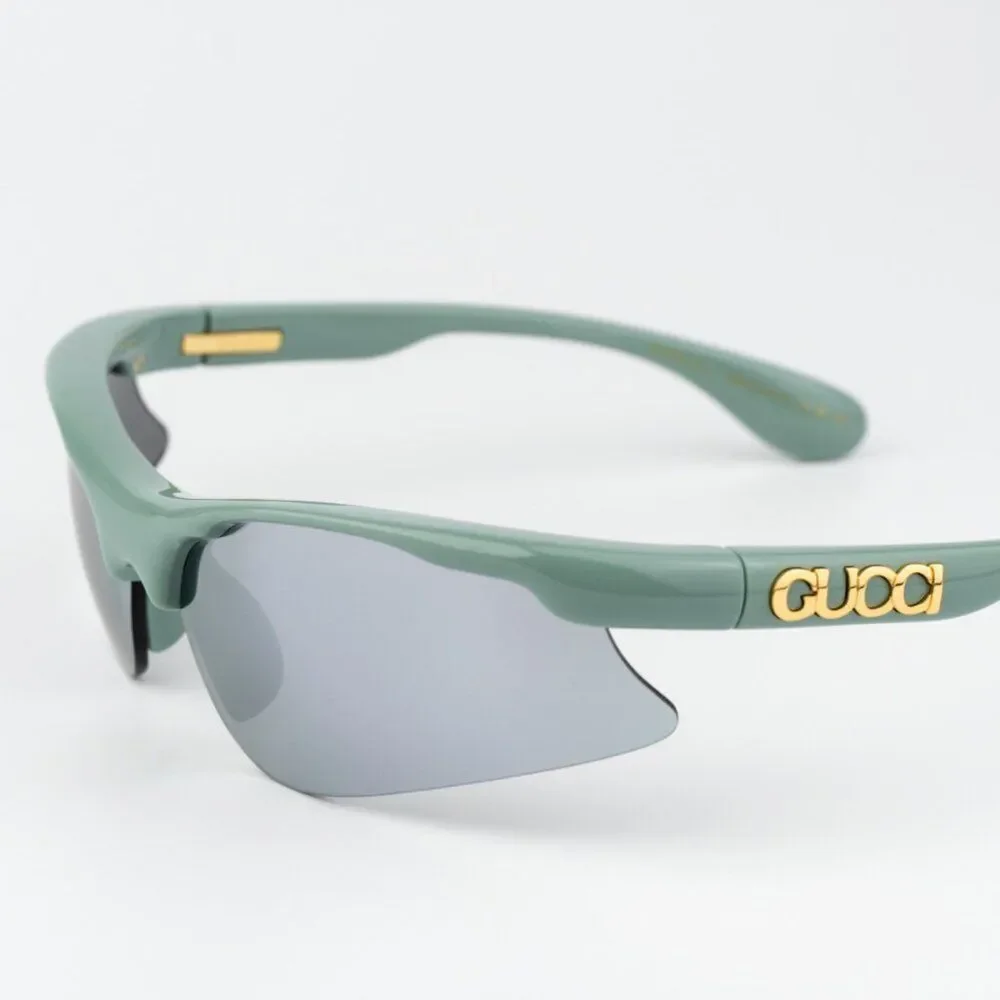SALE! Gucci Men Sunglasses Green Silver Mirror Mask GG1774S 005 BRAND NEW